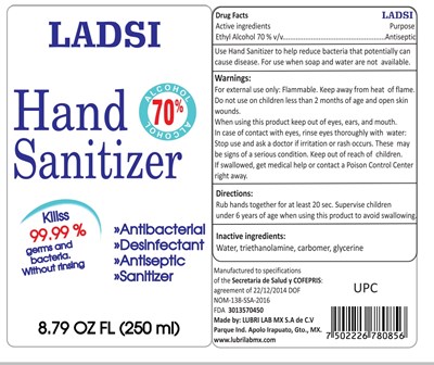 Label 250 mL Ladsi (Front And Back Label 250 mL Ladsi)